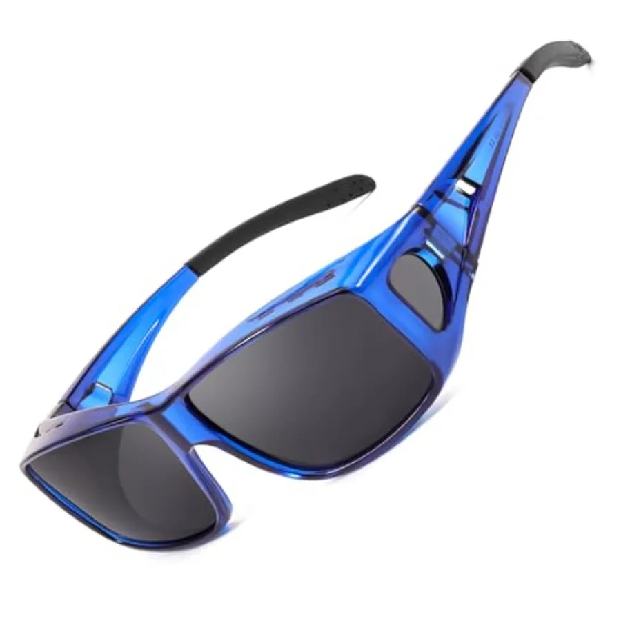 

Polarized Fit Over Glasses Sunglasses for Men Wrap Around Shades UV Protection Wear Over Eyeglasses SG0312