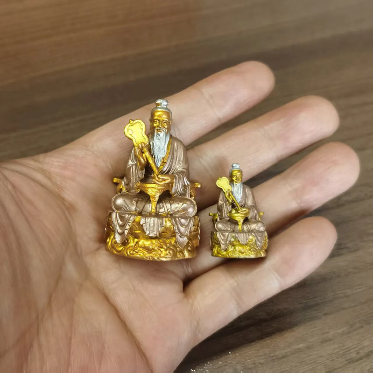 Spot Goods Large Sanqing Tianzun Solid Pure Hand Painting Moral Tianzun Yuanshi Tianzun Lingbao Tianzun Taoist Court