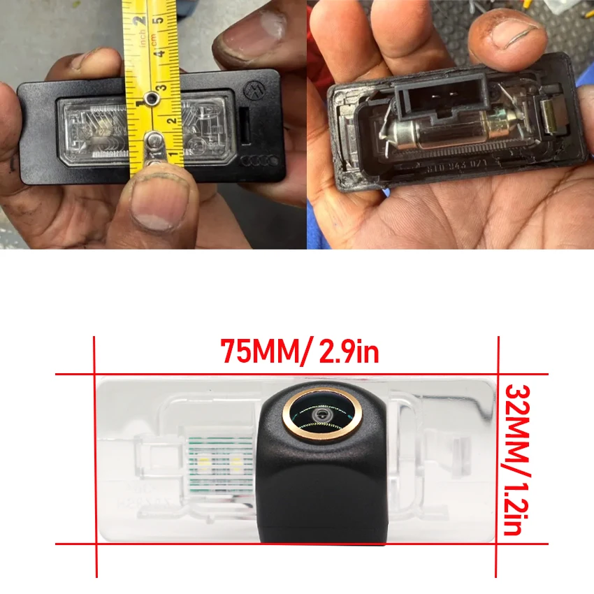 HD Night Vision Backup Rear View camera For Audi A5 2008~2014 TT MK2 2005~2014 CCD license plate Camera Golden Fisheye Lens