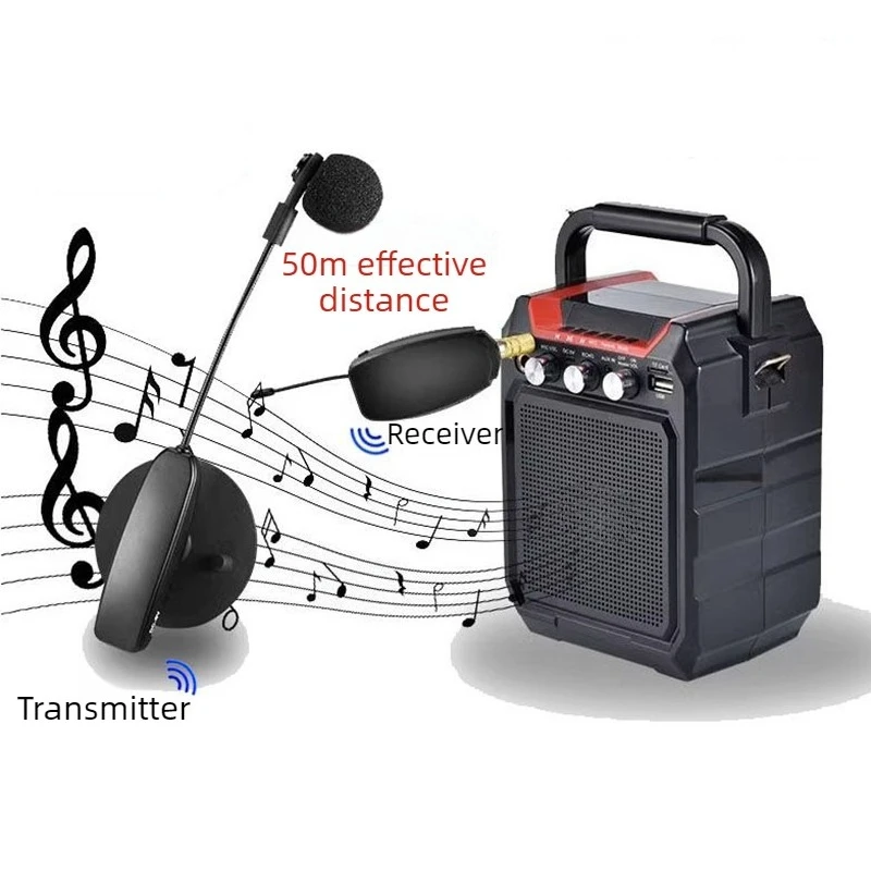 Wireless Microphone Guitar Pipa Instruments Pickup Rotary Adjustment Amplification Pickup Suction Cup Microphone with Speaker
