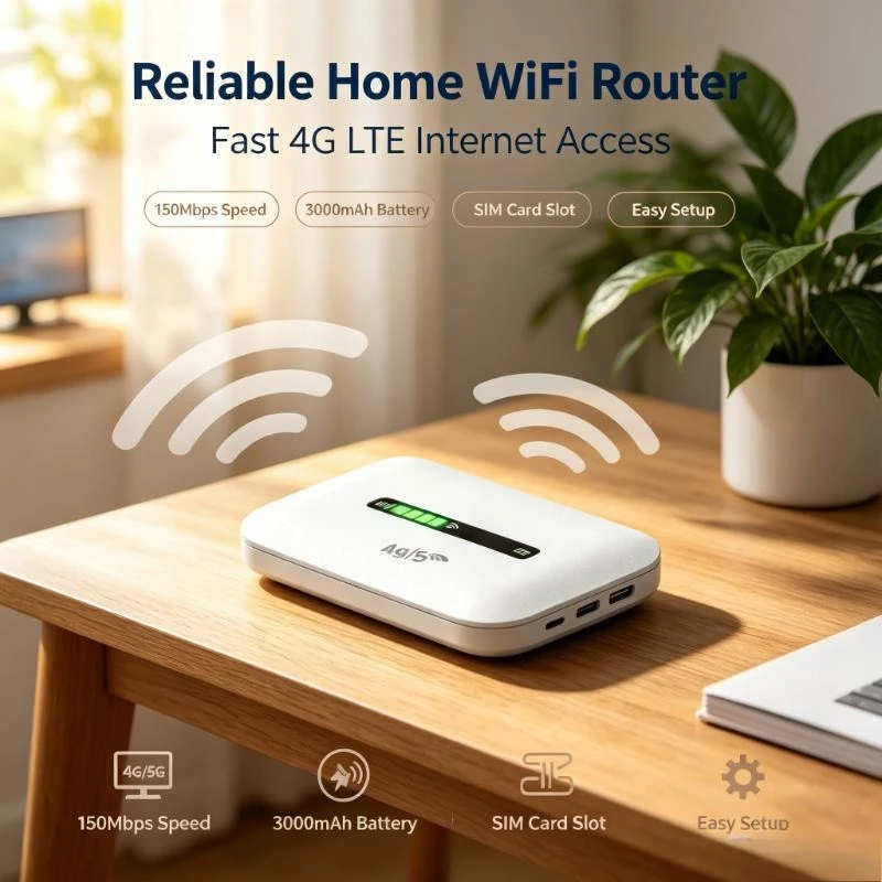 2026 NEW 4G LTE Wireless Router 150mbps 3000mAh Mobile Hotspot with SIM Card Slot WiFi Internet Router for Home Office Travel