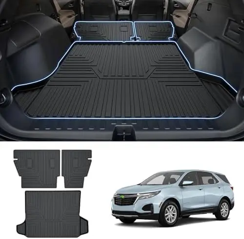 

All-Weather TPE Cargo Liner & Backrest Mat for Chevrolet Equinox/GMC Terrain 2018-2024, Rear Trunk Cover Black