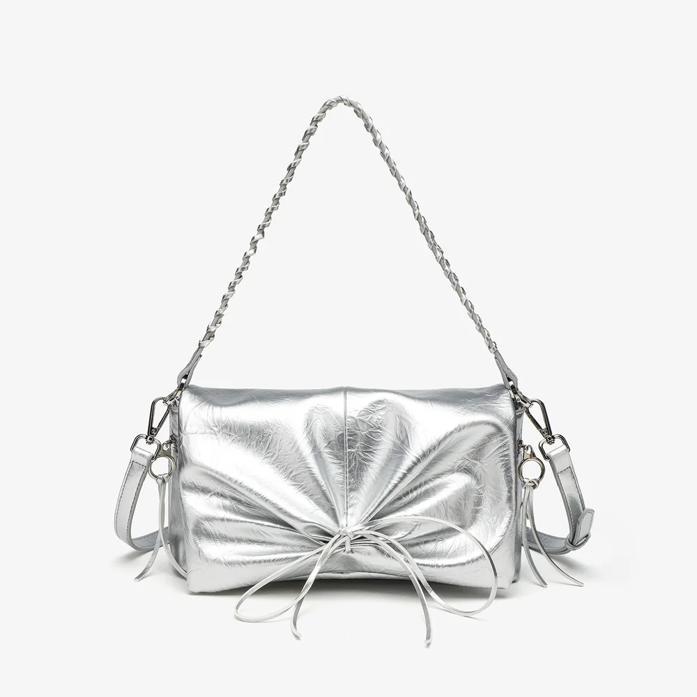 Women's bag, new casual bow crossbody bag, high-end and stylish commuting single shoulder armpit bag, letter envelope