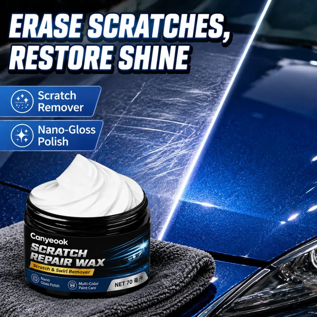 CANYEOOK Scratch Repair Wax 70ml Remove Swirl Marks Restore Shine Nano Polish for All Car Paint Colors Daily Care