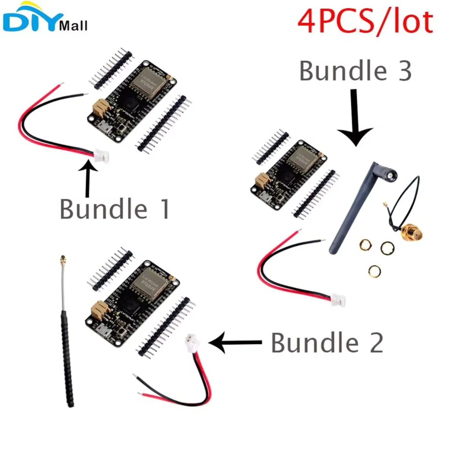 

Комплект из 4 плат для разработки LoRa32u4 II, модули Lora 868 МГц/915 МГц, IoT-модуль приемопередатчика Wi-Fi SX1276 с антенной и разъемом JST