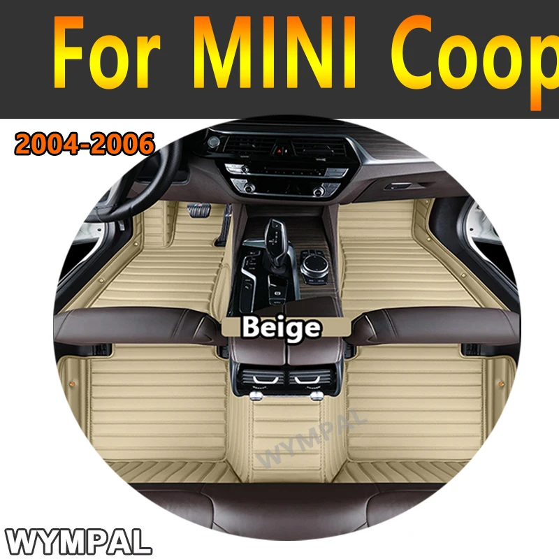 

Роскошные автомобильные коврики на заказ для MINI Cooper R50 2004 2005 2006, роскошные кожаные автомобильные коврики для мужчин и женщин с полным покрытием