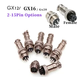 5/10/20 Sets of GX12 GX16 GX20 Waterproof Circular Aviation Plug Sockets, Multiple Combinations of 2 - 15 Pins