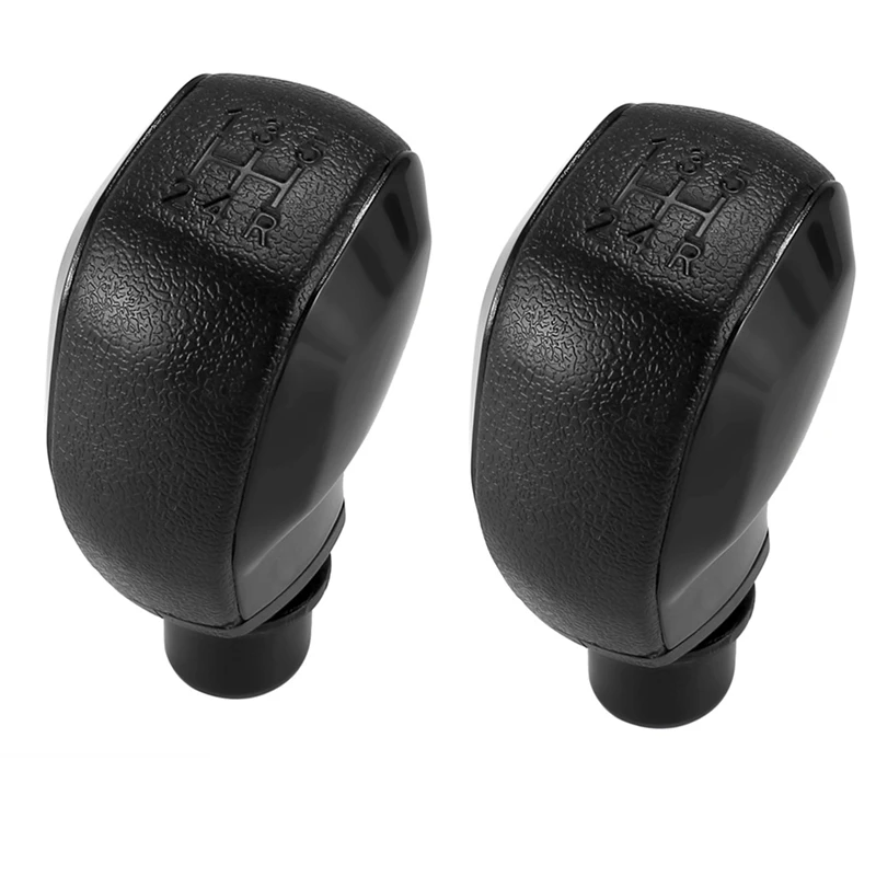 2 PCS Manual Car 5 Speed Gear Stick Shift Lever Head Ball Black ABS For Peugeot 208/301/2008/308 Citroen C2/C3/C4/C-Elysee