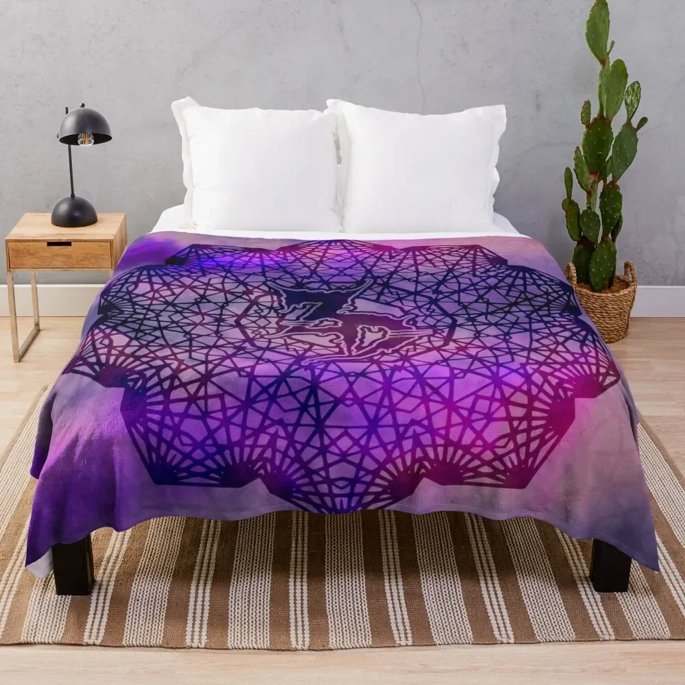 

Zeds Dead Mandala Purple Throw Blanket Personalized Gift for winter wednesday Blankets