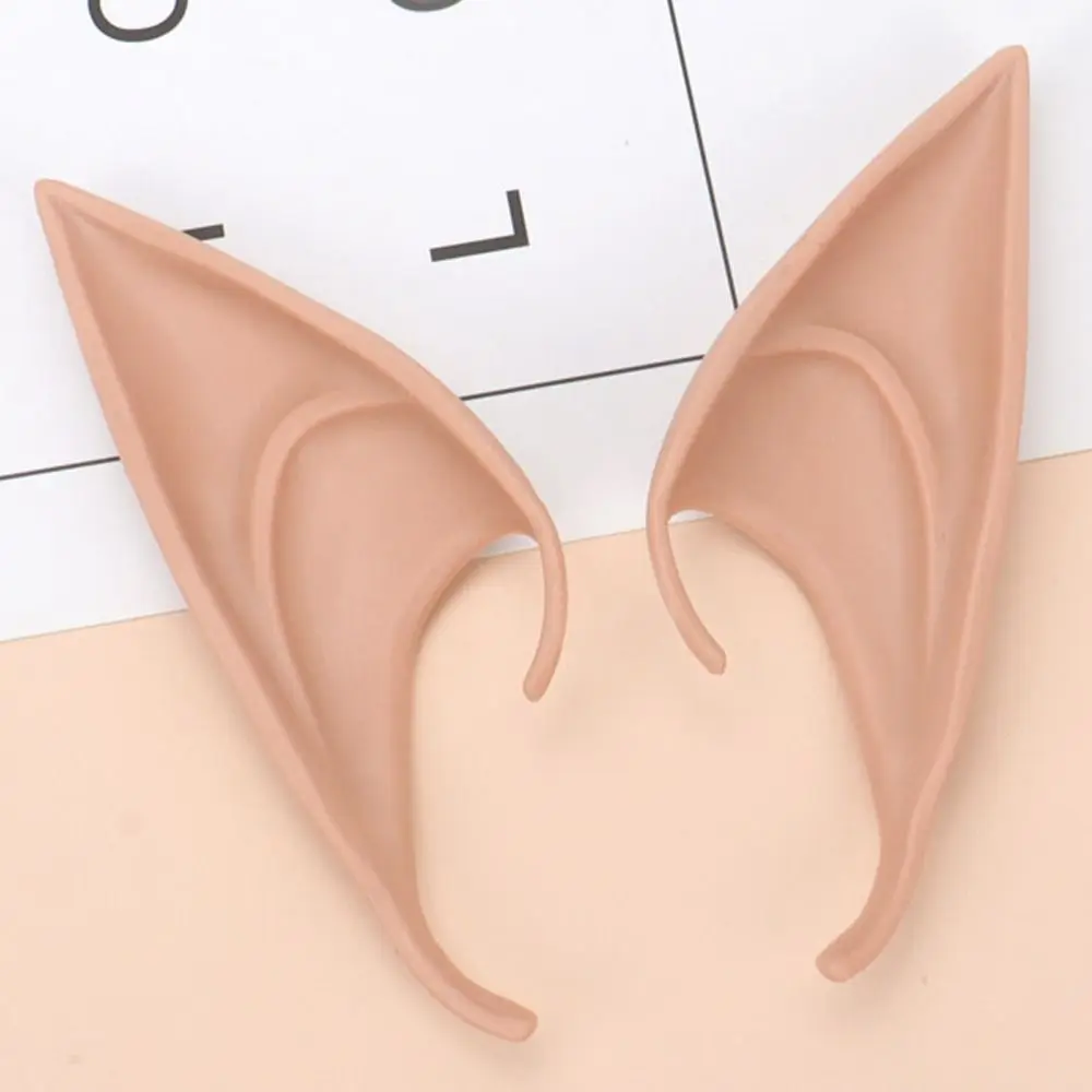 1 Pair Silicone Material Elf Ears Sharp Design Latex Ears Cosplay Ears Photo Props Costume Props Angel Ears Masquerade Party