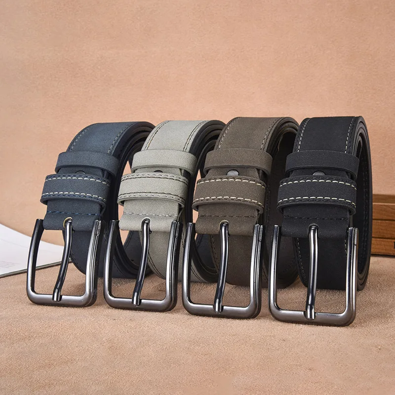 Mens Dress Belt New Men's Luxury Business Universal Alloy Buckle Leather Belt Cross-Border Bestseller Casual Fashion Accessory