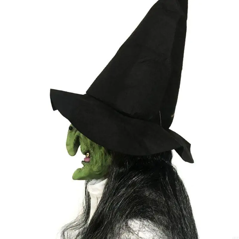 Halloween Witch Mask Horror Scary Long Hair Masks Festival Costume