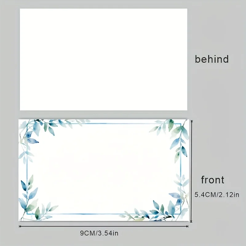 60pcs Floral Greeting Cards with Green Leaf Accents, Suitable for Gift Packaging, Business and Personal Use, Weddings