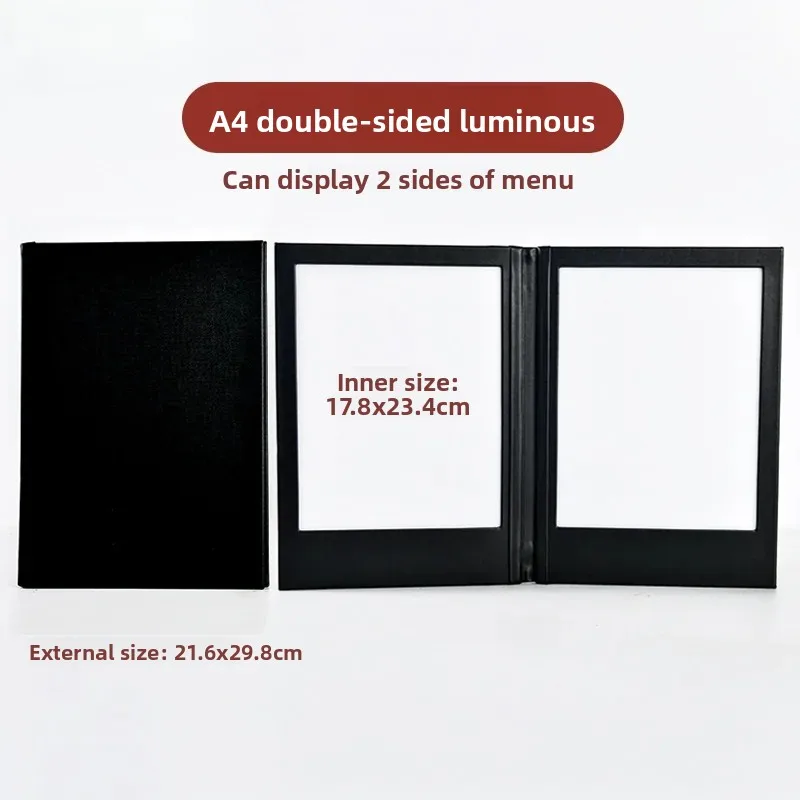 Customized Easy to Close Automatic Induction Single Side Multi-sided Light Emitting Diode Menu for Restaurant/Bar