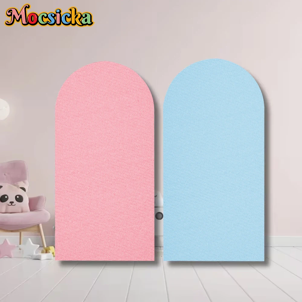 Mocsicka Solid Color Arch Backdrop Cover Soft Fabric Black White Pink Decors Adult Wedding Baby Birthday Party Arched Background