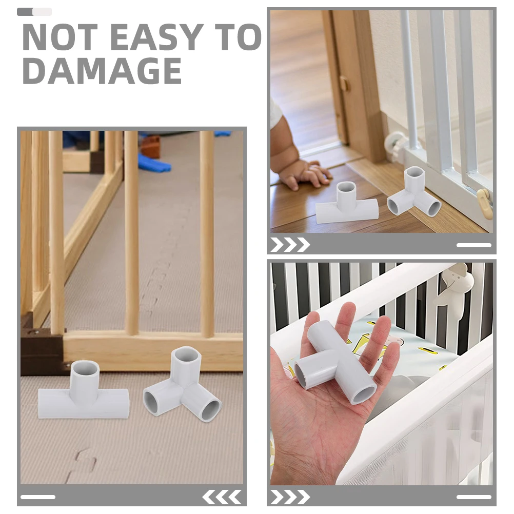 12 قطعة موصلات أنابيب بلاستيكية لسياج الأطفال الداخلي، قطع غيار لسياج السلامة للأطفال، ملحقات سياج الأطفال للاستخدام المنزلي