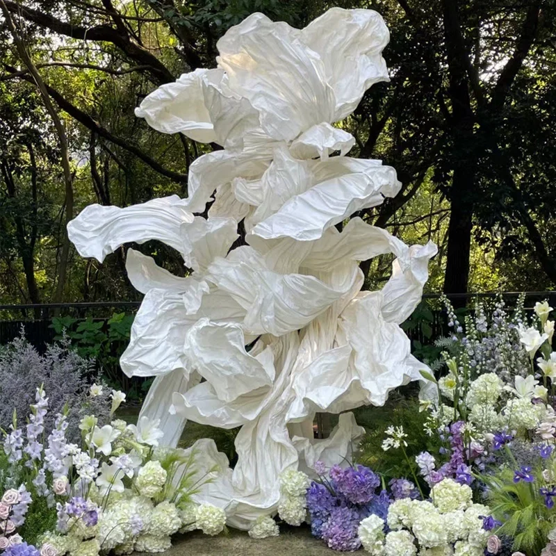 الدعائم الزفاف العملاق ورقة زهرة غاسل DIY النمذجة الزفاف ورقة اللافتات حفلة عيد ميلاد خلفية ديكور نافذة المرحلة تخطيط #4