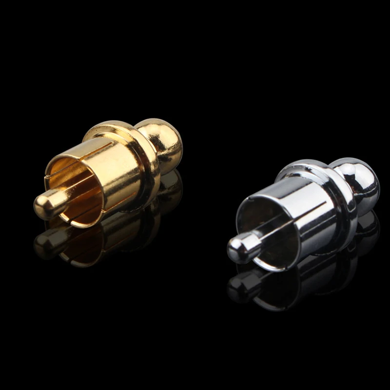 Zilver/Vergulde Rca Cap Plug Kortsluiting Stopcontact Phono Connector Rca Afscherming Jack Socket Bescherm Cover Doppen