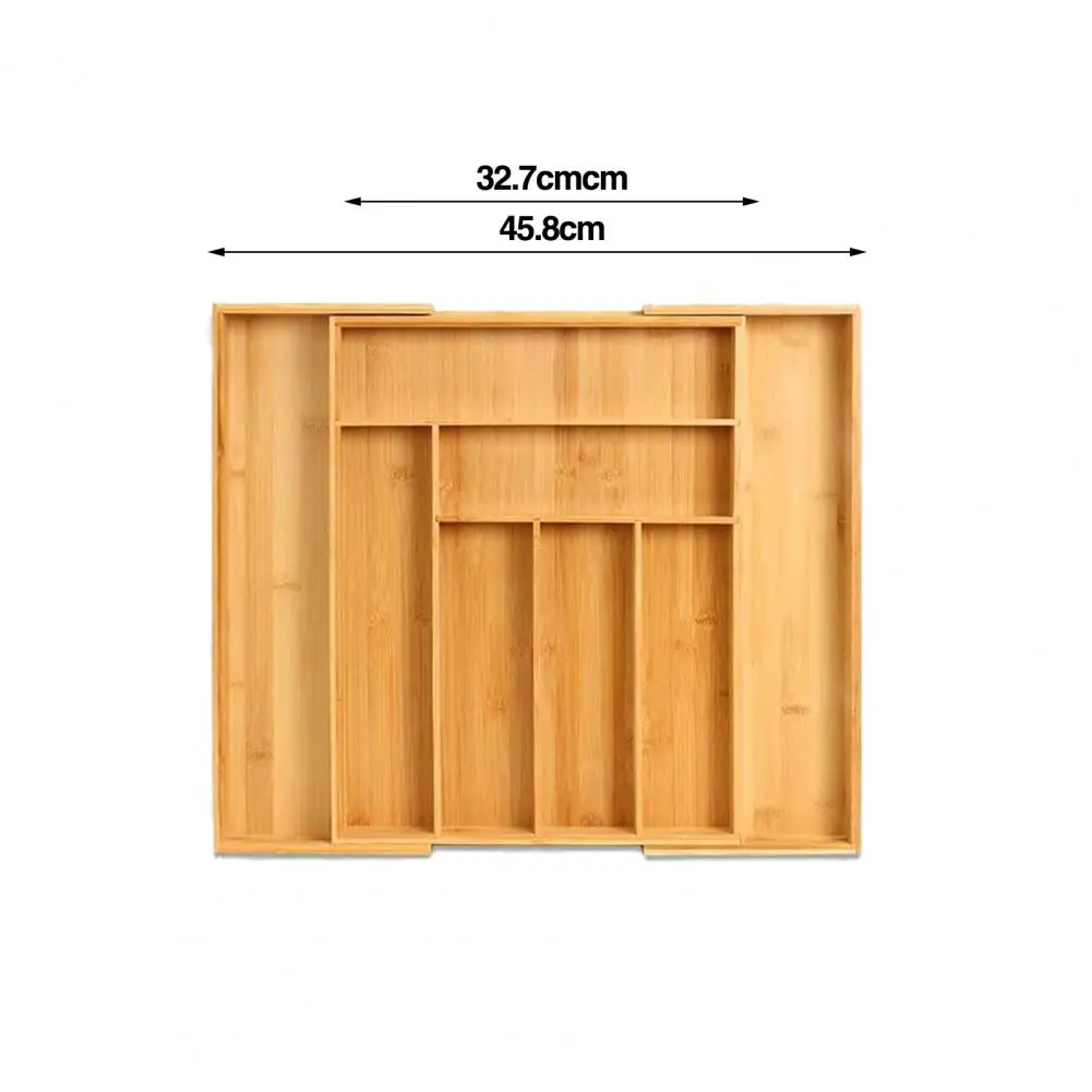 Bamboo Adjustable Cutlery Tray Storage Rack Neat Elegant Kitchen Drawer Organizer Home Accessories