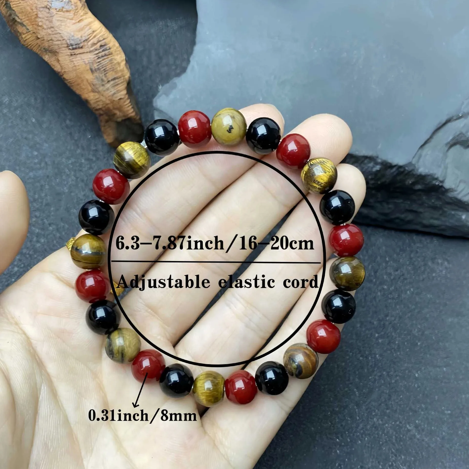 Tiger Eye Beaded Bracelet For Women Men Unisex Handmade Elegant Fashion Jewelry Gift For Casual Daily Wear