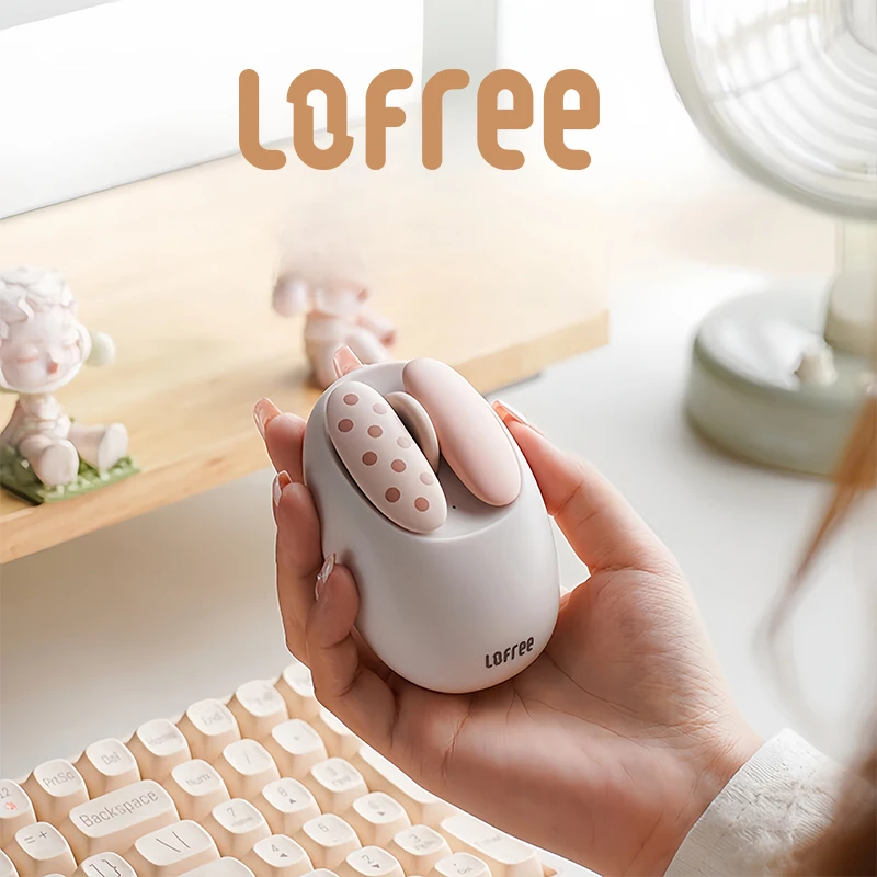 

Lofree OE904 Petal Wireless Bluetooth/2.4G Mouse 5 DPI Levels Magnetic Covers for iPad Mac PC Office Travel Polka Dot Design