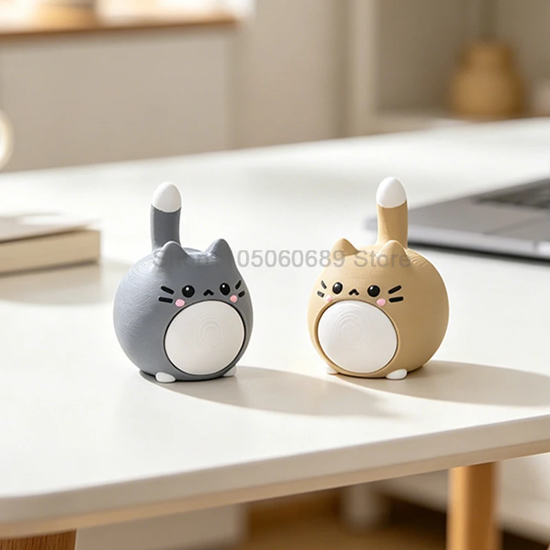3D Printed Cute Cat Clicker Fidget Toy Mini Cat Figurines Statues for Home Living Room Desktop Ornaments Gifts