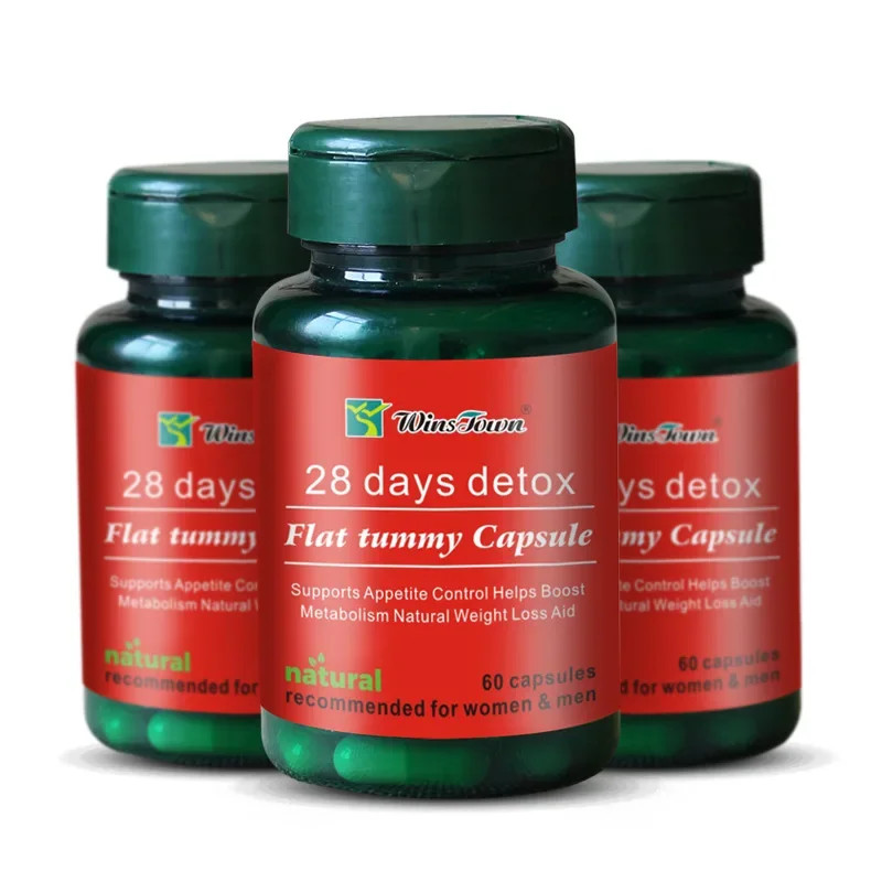 1 Bottle 28-Day Detox Flat Belly Capsules Boost Metabolism Detoxification Flat Belly Regulate Digestive System Increase Satiety