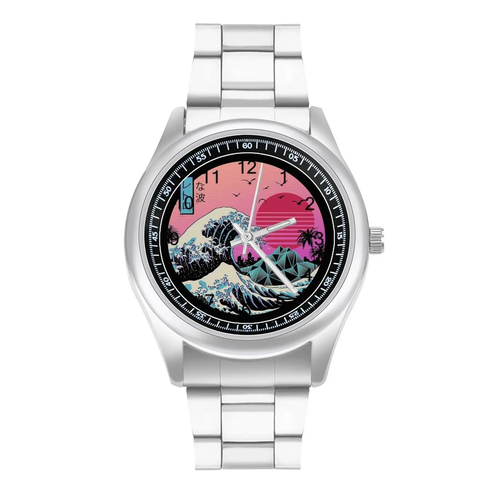 The Great Wave Quartz Watch Retro Promotion Unusual Wrist Watch Steel Couple Spring Photo Wristwatch