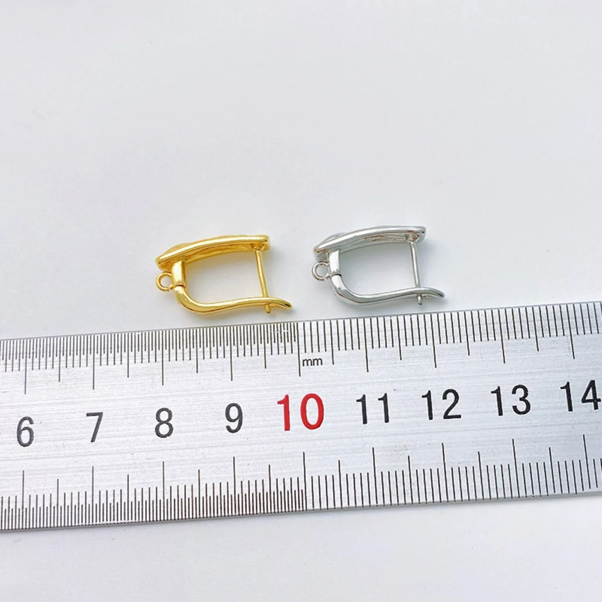 18K Gold Plated Light Luxury Textured Rectangle Ear Cuffs, DIY Earring Dangle Base Findings Supplies