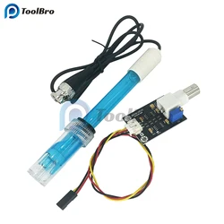 PH Meter Tester Analyzer for Arduino PH Electrode Sensor Probe + Analog Sensor Board for Aquaculture Aquarium Water Quality Test