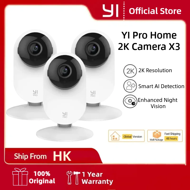 

YI pro 3PC Kits 2K Home Security Camera Wi-Fi IP Smart Surveillance System with Night Vision Baby Monitor