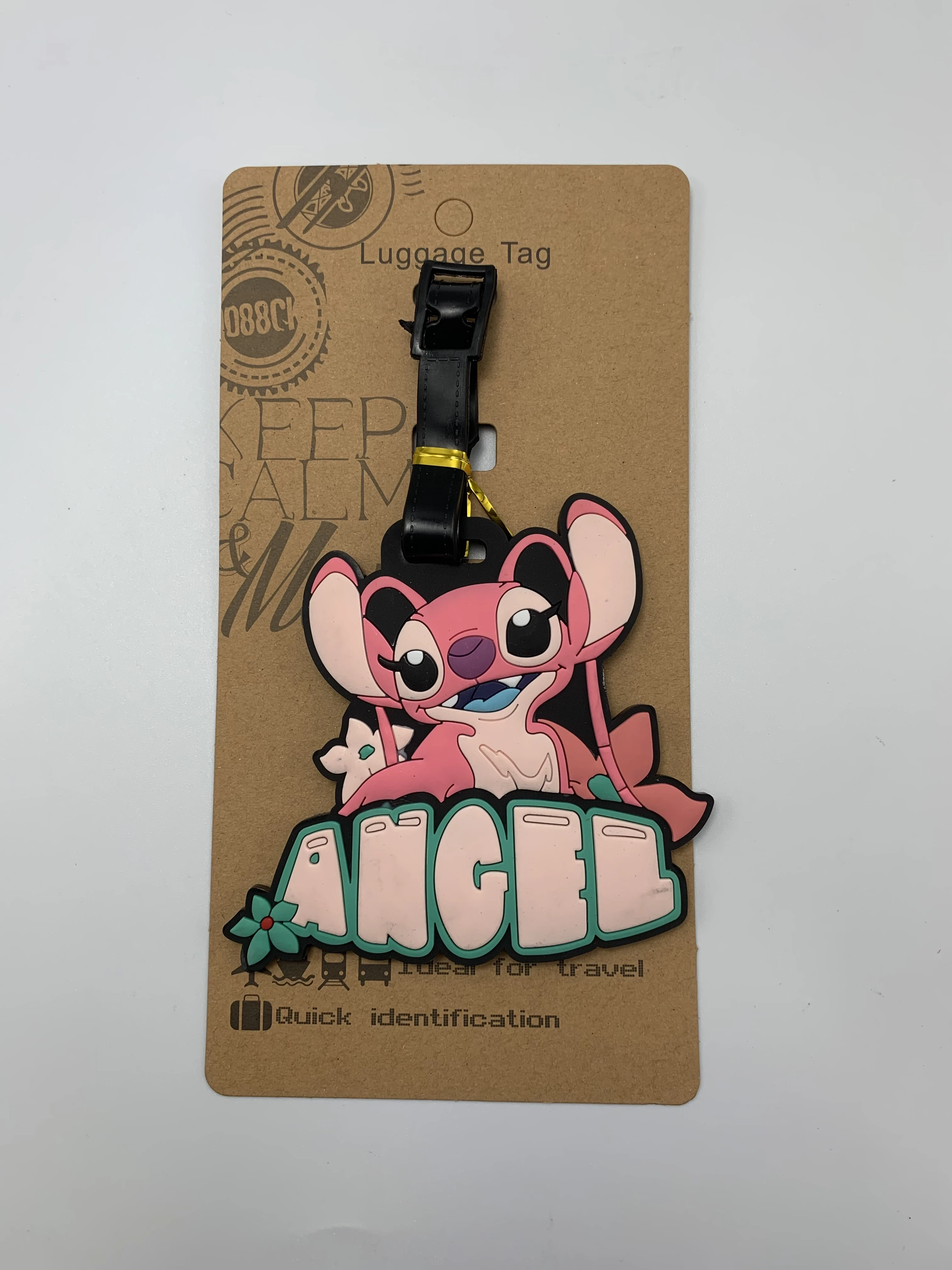 Stitch Pooh-etiqueta de equipaje de dibujos animados de pesadilla antes de Navidad, etiqueta de maleta, accesorios de viaje, soporte de bolsa, regalo