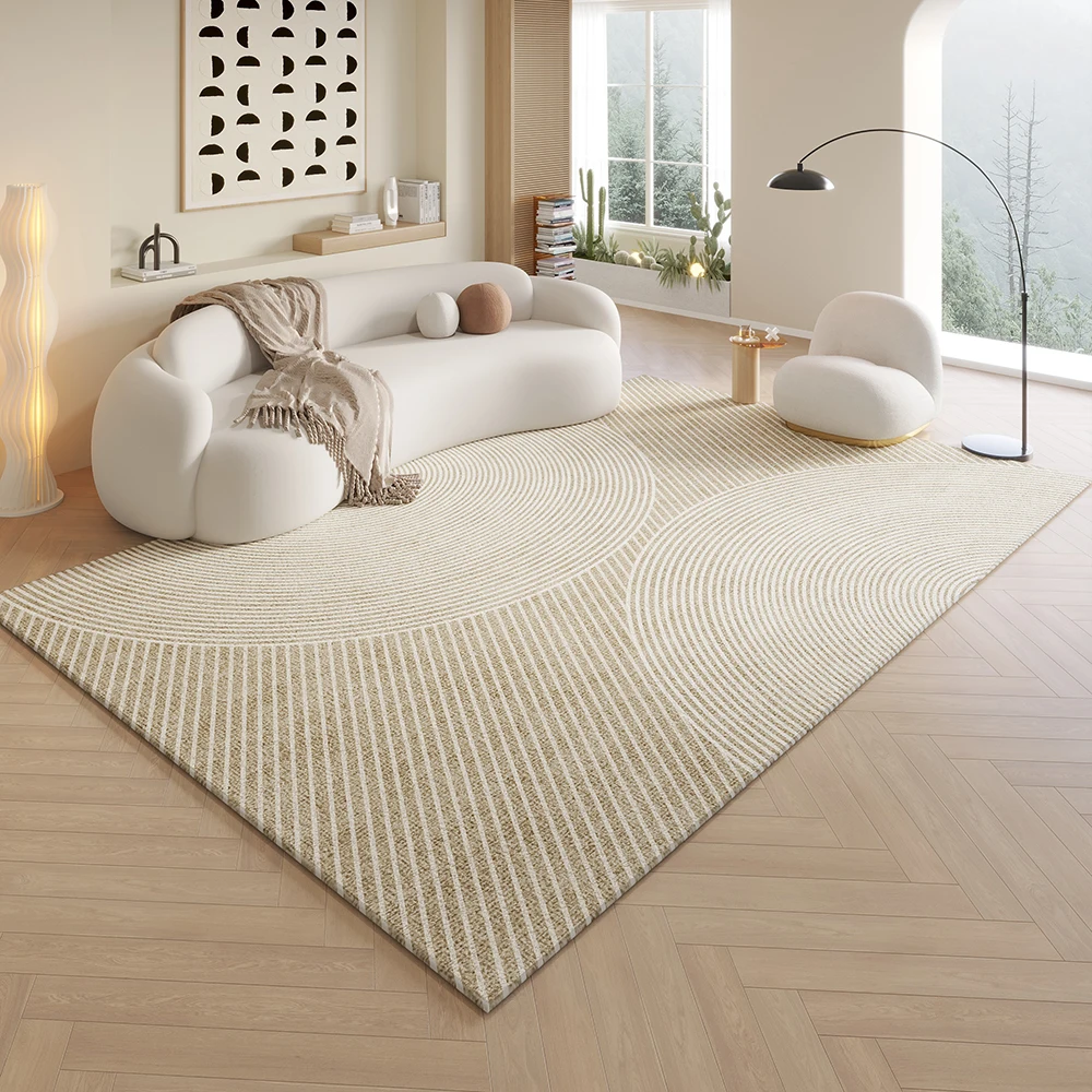 VIKAMA Cream Style Living Room Carpet, Simple Sofa Coffee Table Pad, Bedroom Wardrobe Room Carpet, Home Decoration