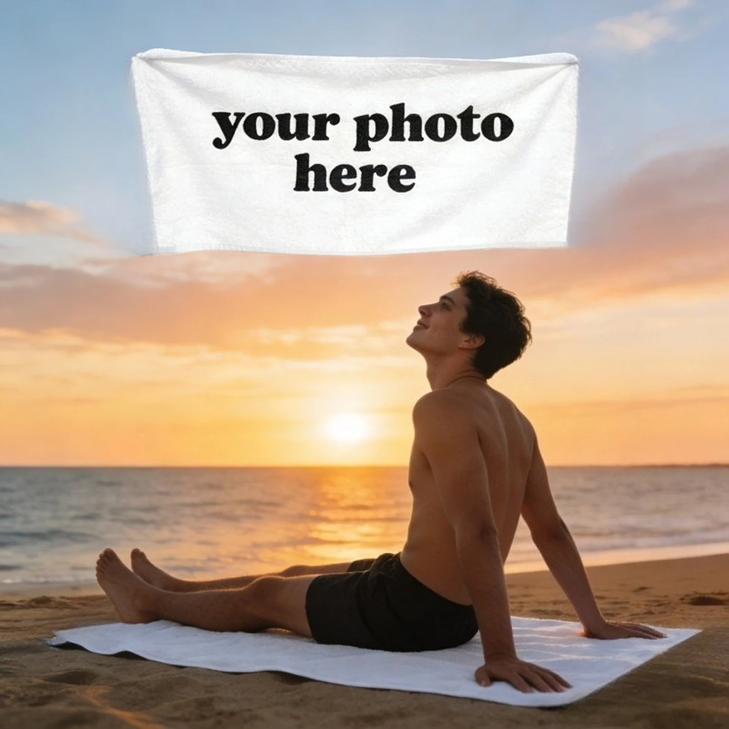 Personalized Beach Towel Custom Photo/Logo Oversized Beach Towel for Bath Pool Sports Camping Summer Party Gift