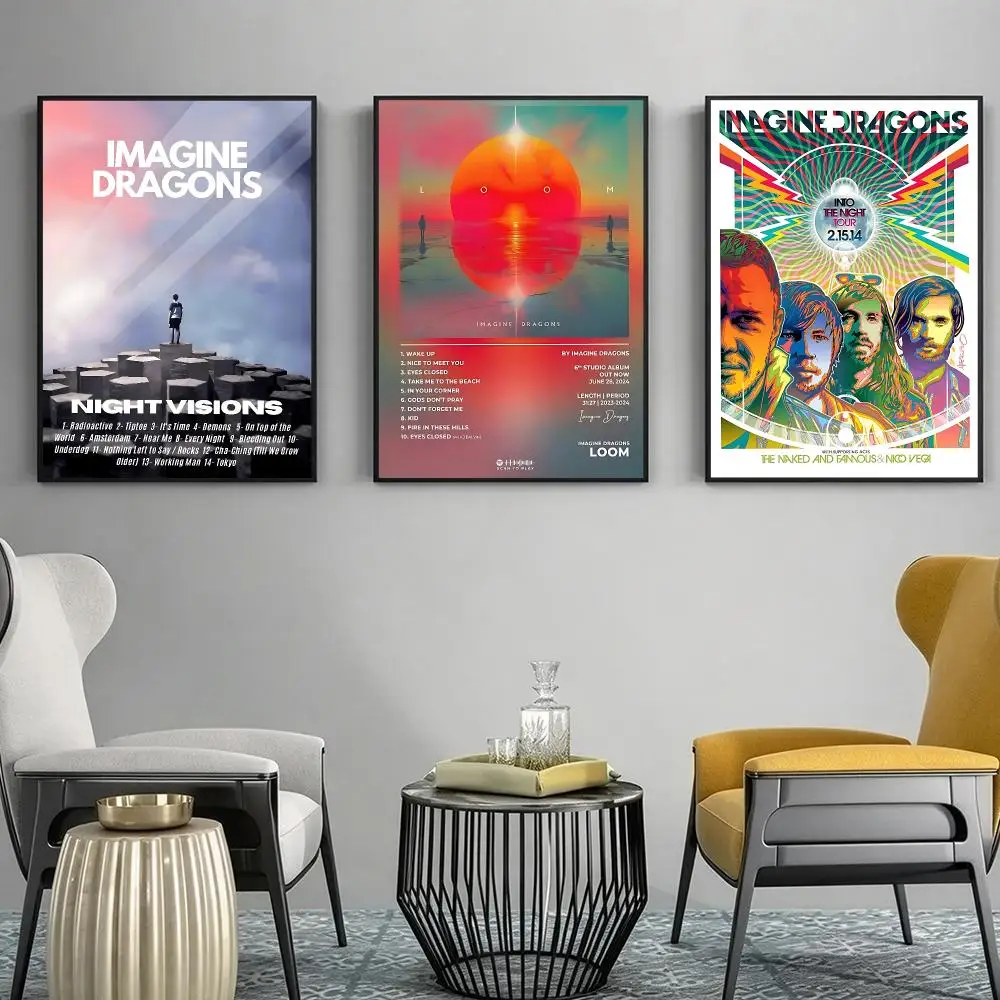 band Imagine Dragons Poster Poster HD Printing Modern Minimalist Style Home Decor for Living Room Dining Room Gift