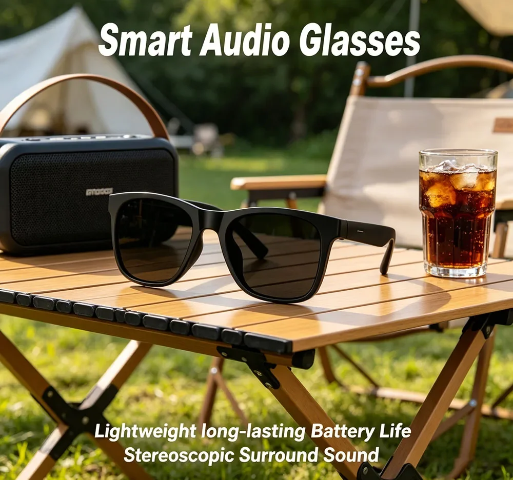 

Premium AI Smart Glasses Men Women Gifts Wireless Bluetooth Headphone Touch Photography Voice Assistant