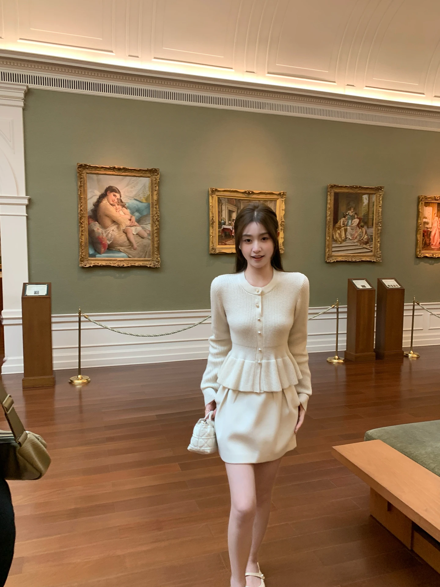 

Chen Cchen Casual Long Sve Knitted Sweater Waist Cinching round Ne Open Cardigan Woolen Soft Comfortable Women's Faion