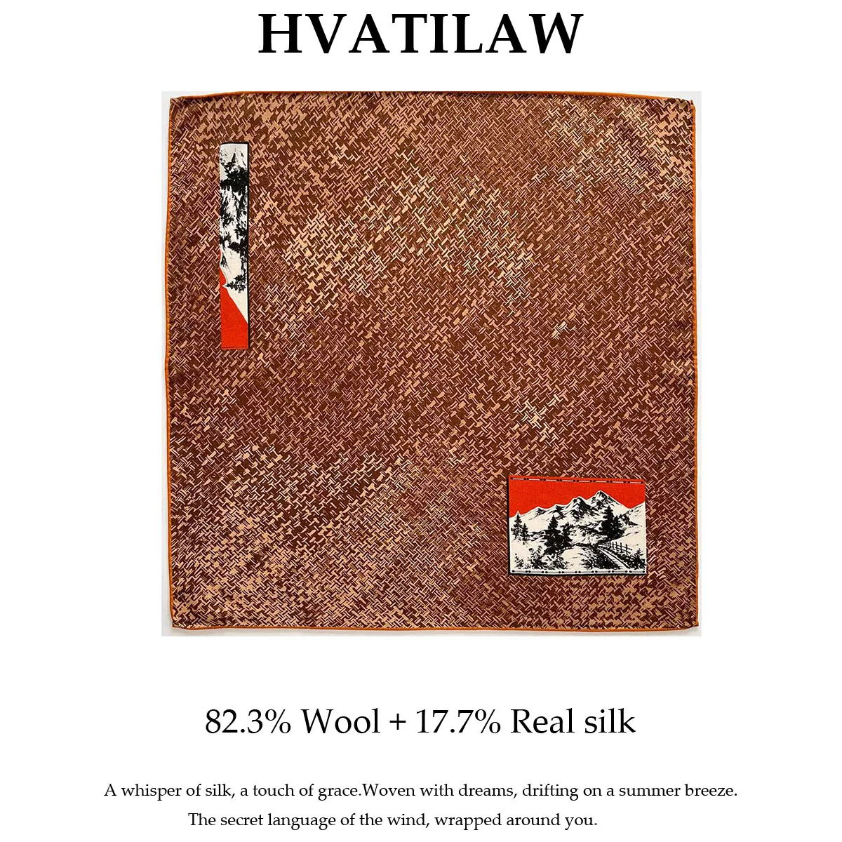 

Women Pure Real Silk Wool Scarf Luxury High Quality Double-sided Print Shawl Wraps Bandana Hijab Poncho Square Scarves Pashmina