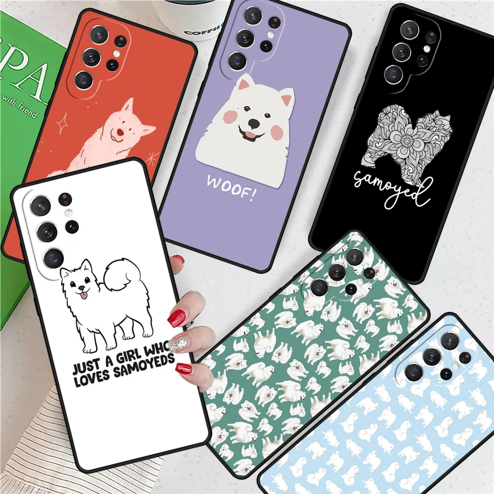 Cartoon Samoyed Dog For Samsung Galaxy S24 Ultra S21 S22 S8 S9 S10E Note 10 20 Plus FE S23 Phone case Cover Coque