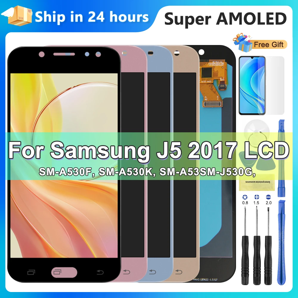 5.2\'\' J530 Display Screen, for Samsung Galaxy J5 2017 J530 J530F J530F/DS LCD Display Touch Screen Digitizer Assembly Parts