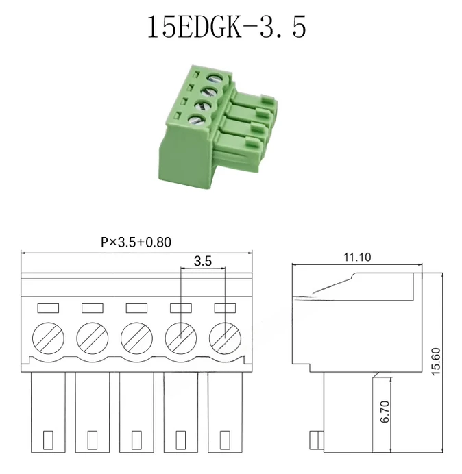 10Pcs 15EDG 3.5MM 3.81MM PCB Screw Terminal Block Connector PLUG PIN HEADER SOCKET 2/3/4/5/6/7/8/9/10/12P 3.5/3.81 KF2EDGK