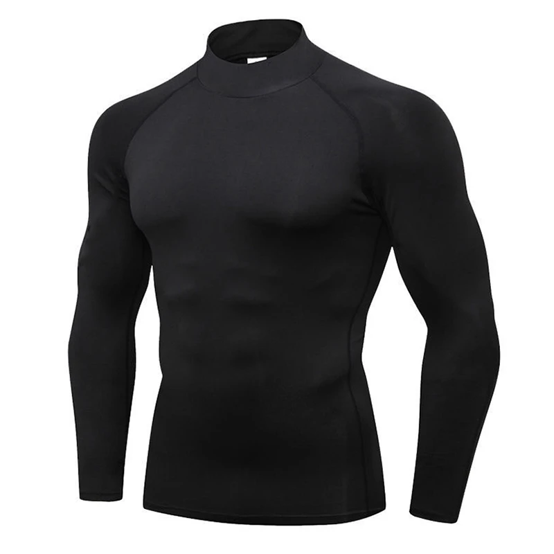 Men Compression Running T-shirt Fitness Tight Long Sleeve Sport Shirts Training Jogging Tops Gym Sportswear Quick Dry Rashgard