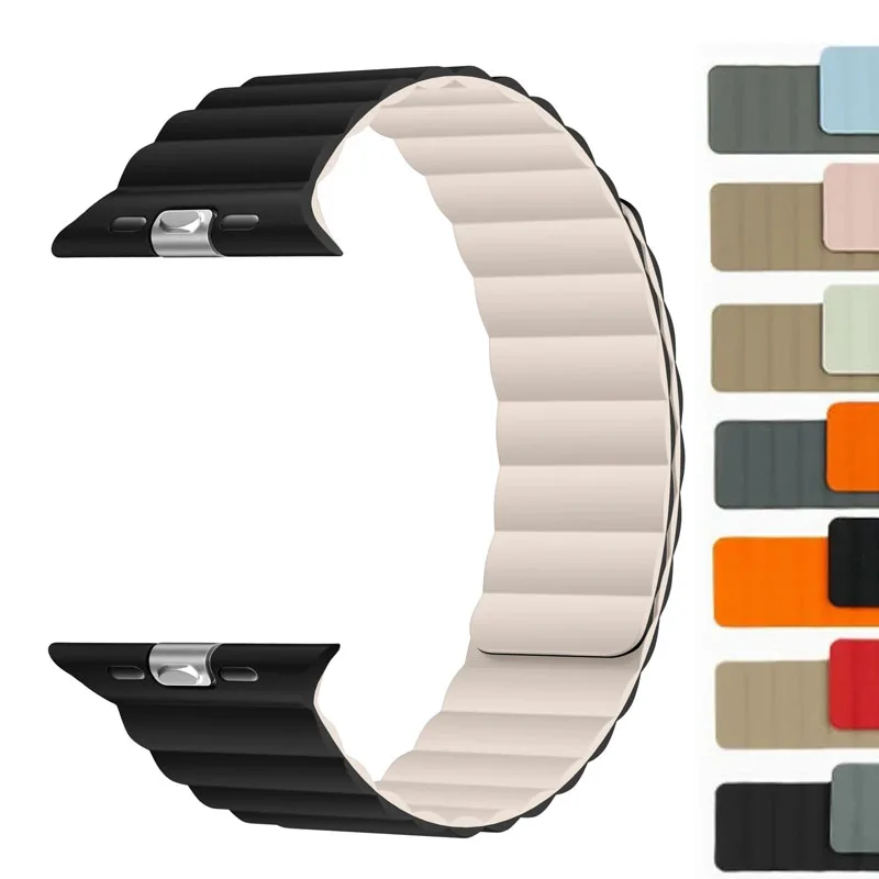 Magnetic Silicone Strap For Apple Watch 11 10 46mm 9 8 7 6 5 3 SE3 45mm 42mm 44mm Sport Band For IWatch Ultra 3 2 1 49mm Correa