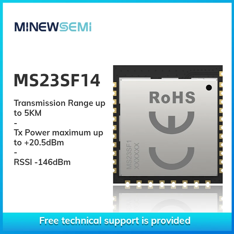 High Performance LoRaWAN LoRa Wireless Transceiver RF STM32WLE5CCU6 Module 5KM Transimtion  MS23SF14 Lpwan Module