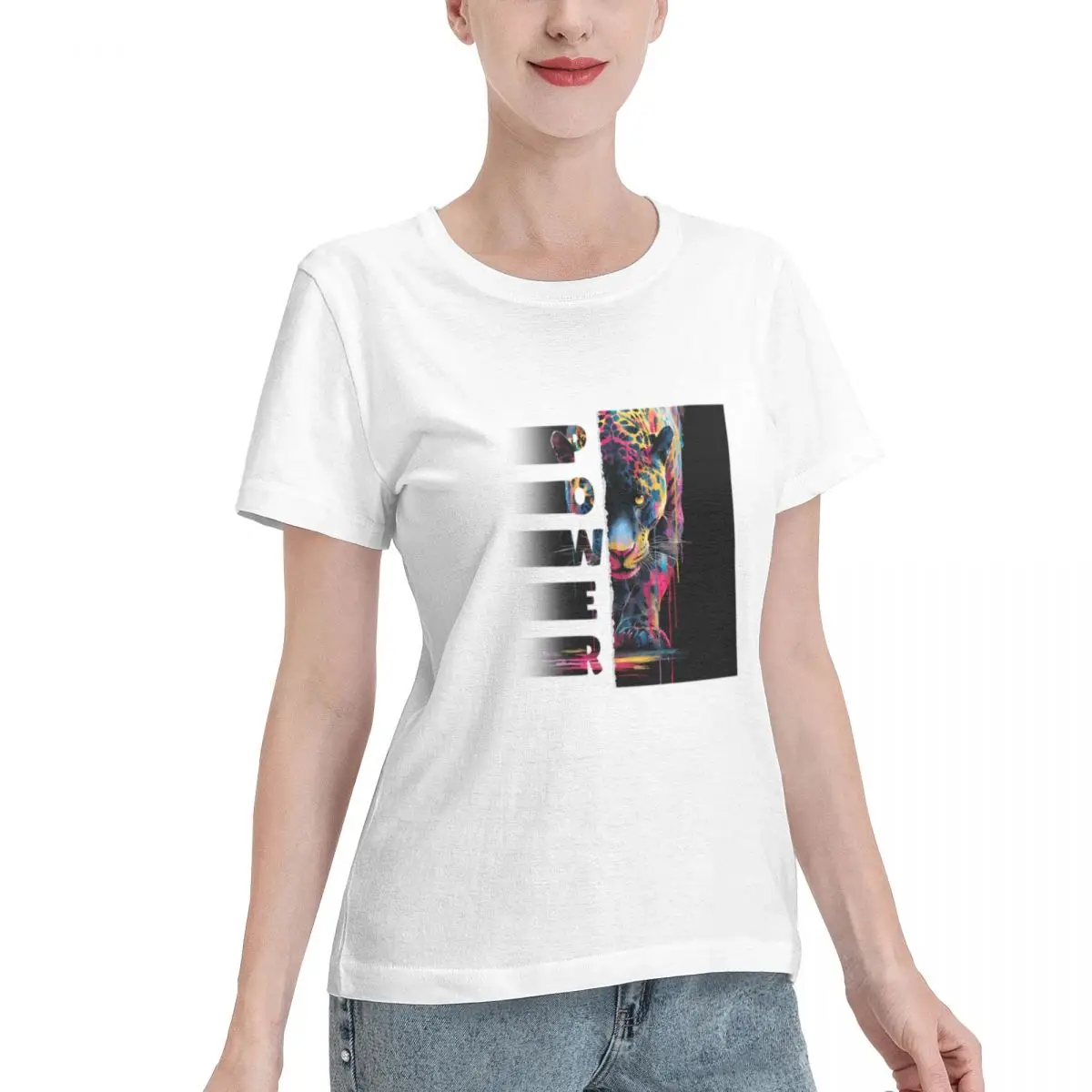 New Arrival Power Panther - Colorful - Bold - Affirmative Women's T-shirt Inner Wear Women Daily Outfit Top