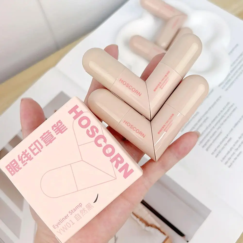 Lazy Integrated Eyeliner Stamp Dual-Head Rotatable Precise Outline Seal Lasting Waterproof Fast Drying Liquid Eye Liner Pen