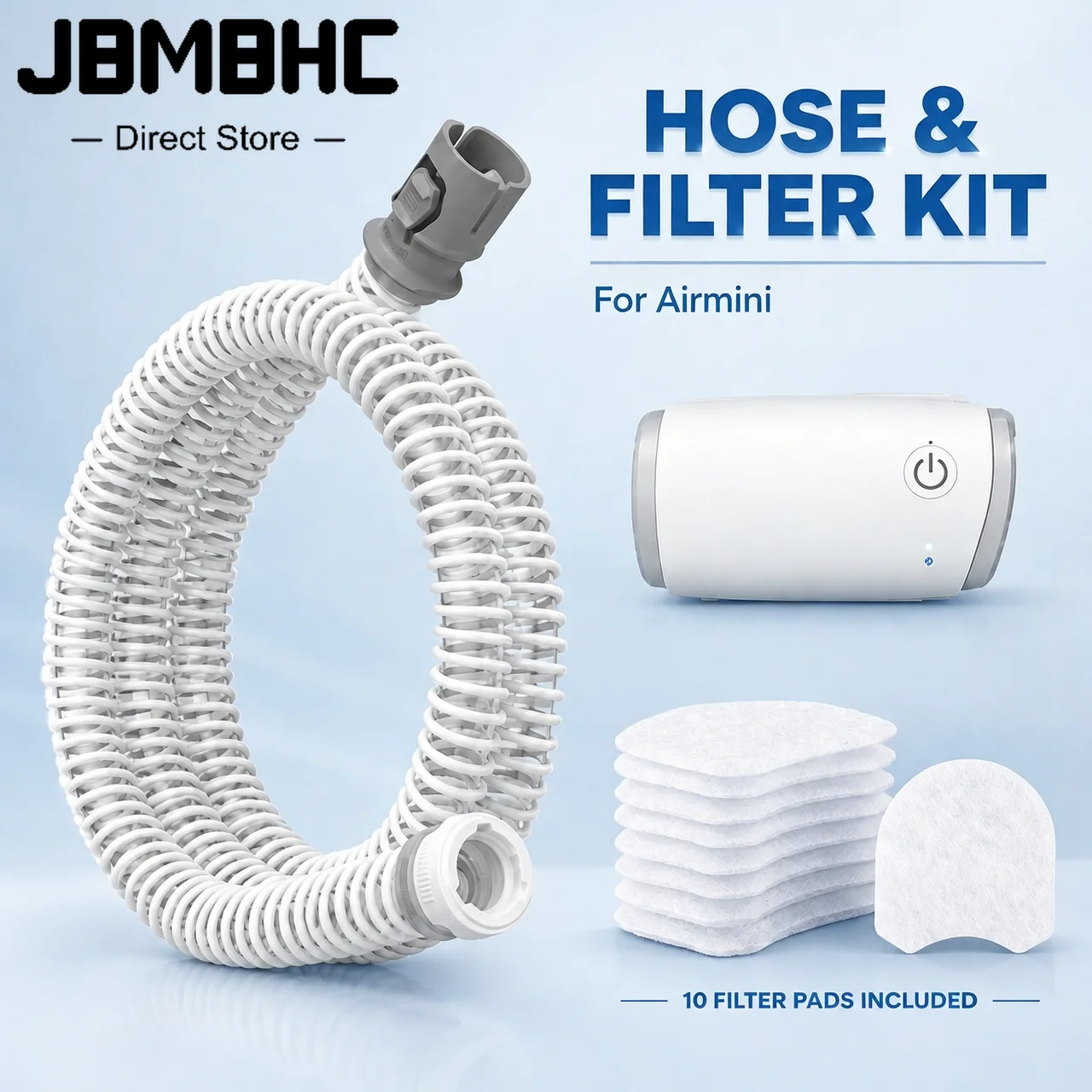 AirMini Hose Replacement with 10-Pack Airmini Supplies Filters Compatible with ResMed Airmini CPAP Machine,cpap supplies