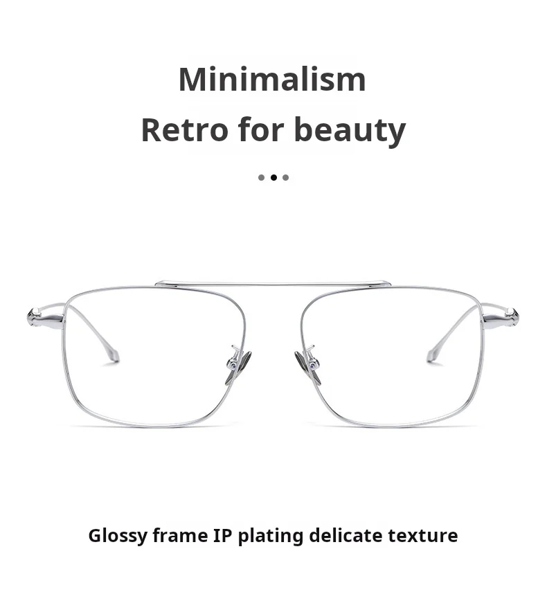 YIMARUILI Retro Pilot männer Brille Rahmen Ultraleicht Trendy Titan Legierung Große Größe Optische Brillen Frauen M1910 – Detail 2