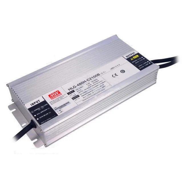 Controlador Led CC regulable Meanwell, HLG-480H-C2100, 480W, 2100ma