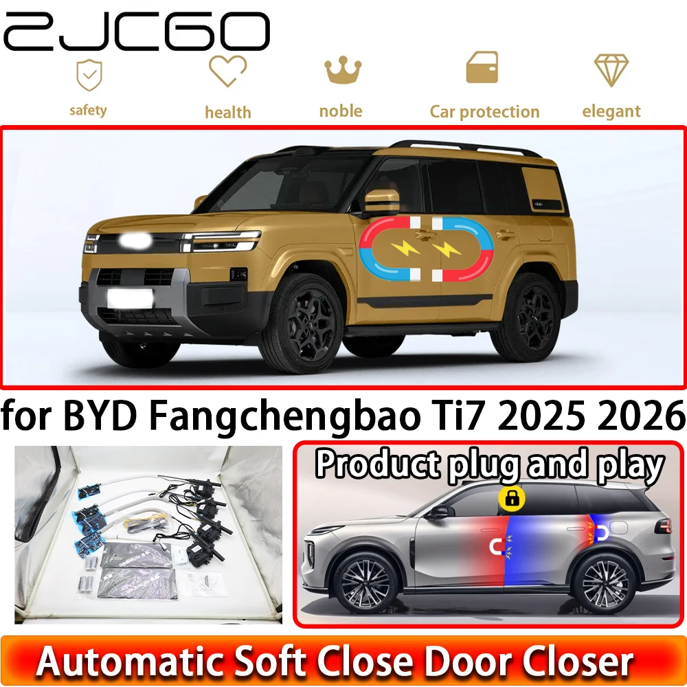 

Комплект доводчиков дверей ZJCGO для BYD Fangchengbao Ti7 2025-2026: автоматическая система плавного закрывания дверей, установка Plug & Play